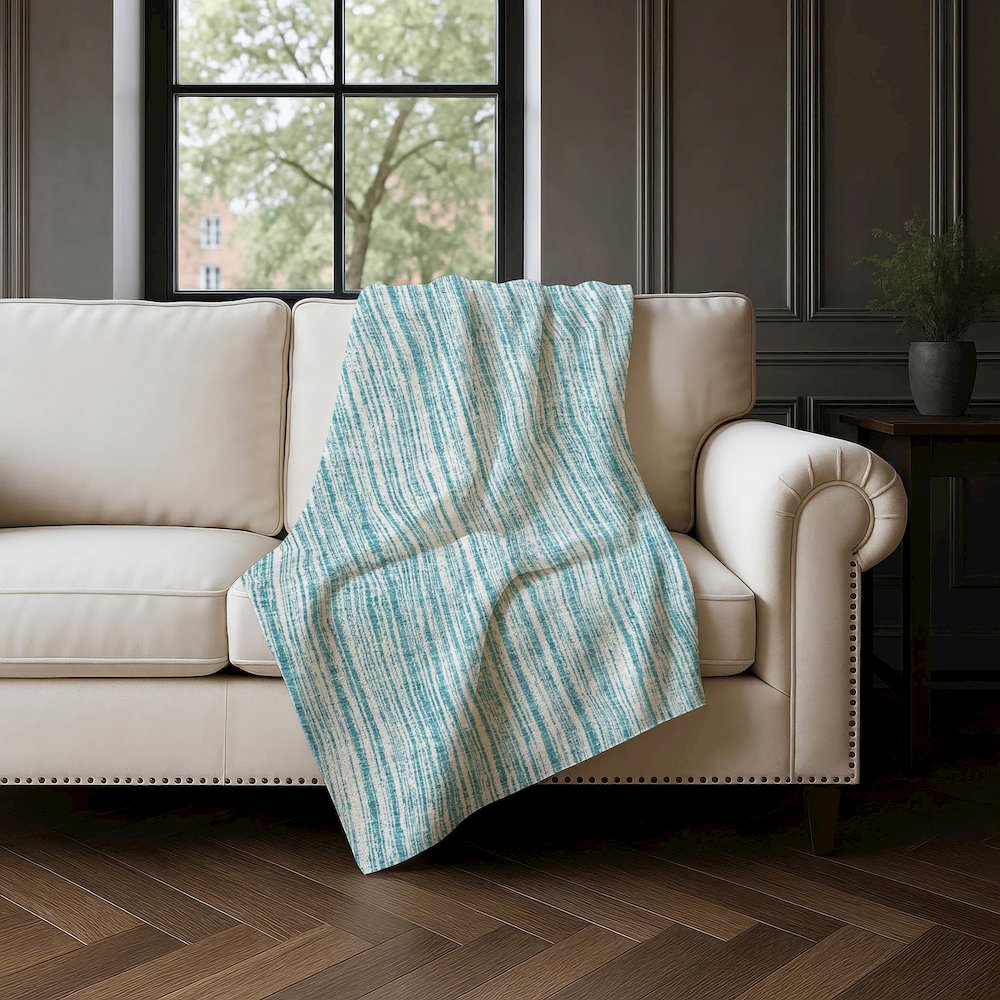 Premium Machine Washable ASB760 Teal 50" x 70" Sherpa Throw Blanket. Picture 4