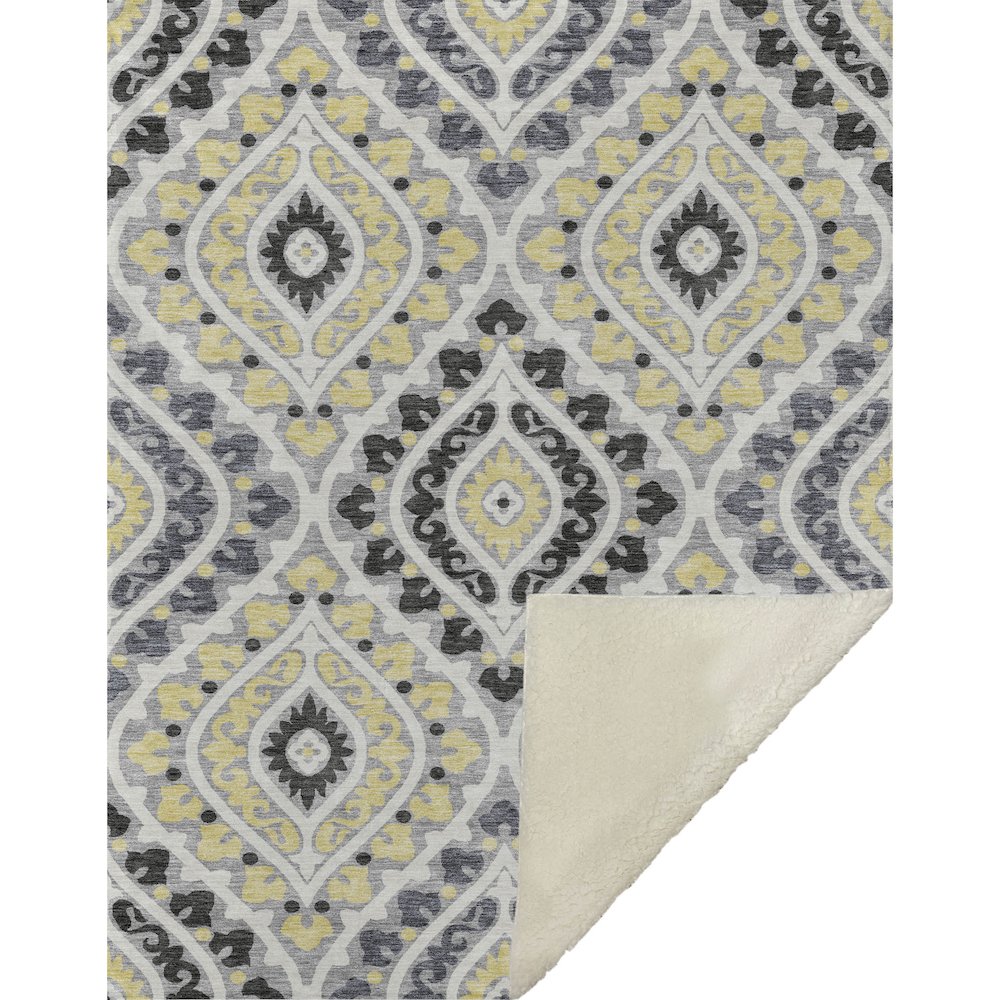 Premium Machine Washable ASB761 Gray 50" x 70" Sherpa Throw Blanket. Picture 1