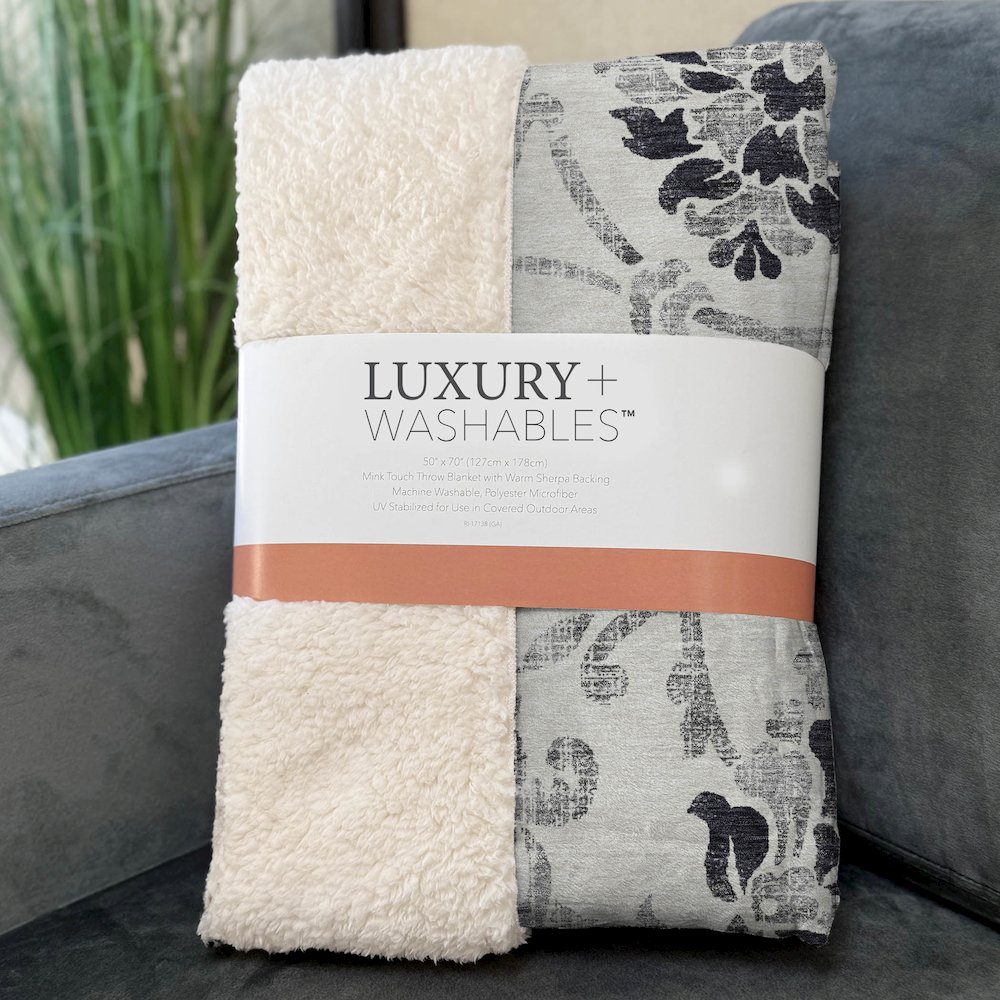 Premium Machine Washable ASB762 Black 50" x 70" Sherpa Throw Blanket. Picture 3