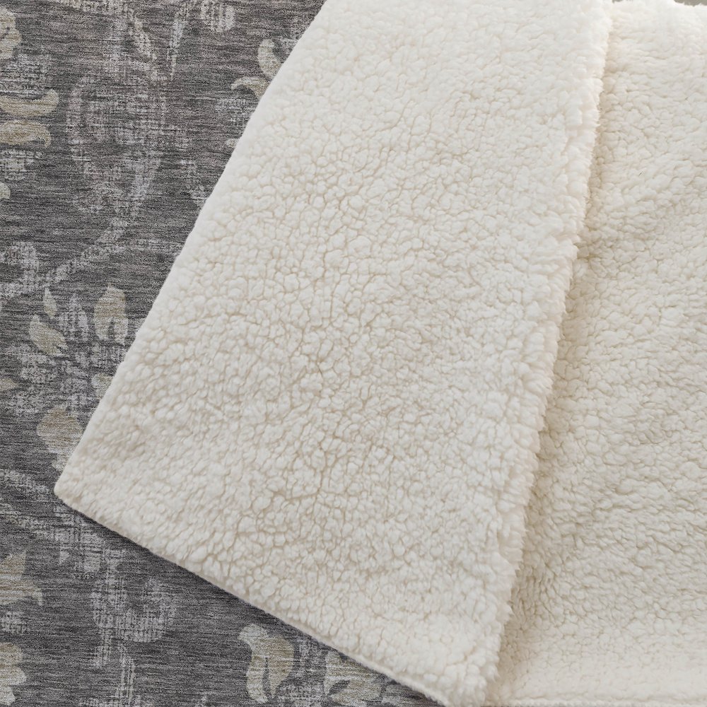 Premium Machine Washable ASB762 Brown 50" x 70" Sherpa Throw Blanket. Picture 2