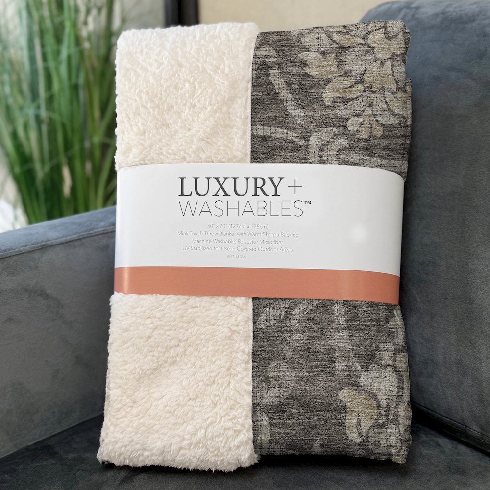 Premium Machine Washable ASB762 Brown 50" x 70" Sherpa Throw Blanket. Picture 3