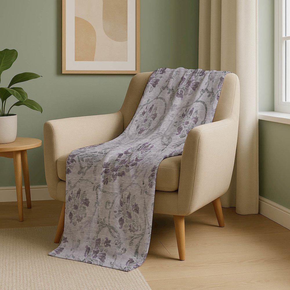 Premium Machine Washable ASB762 Lavender 50" x 70" Sherpa Throw Blanket. Picture 5