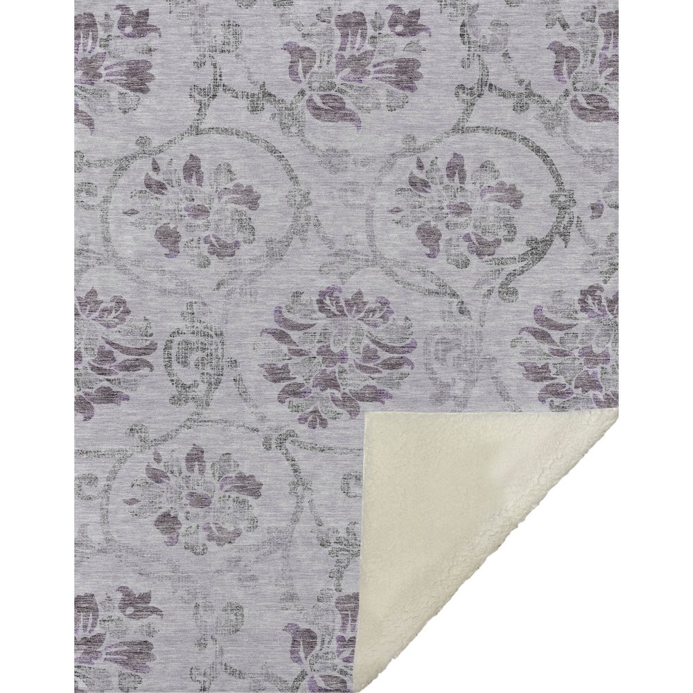 Premium Machine Washable ASB762 Lavender 50" x 70" Sherpa Throw Blanket. Picture 1