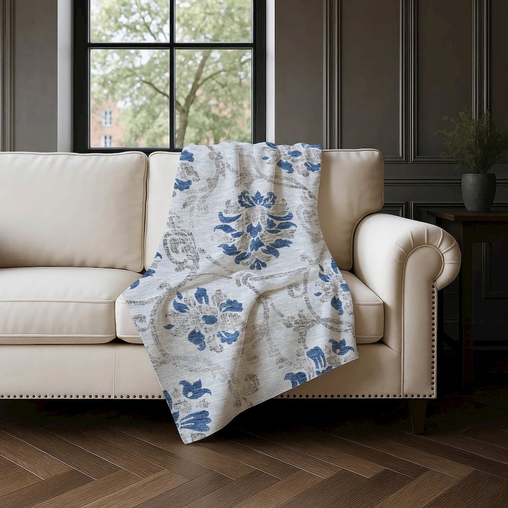 Premium Machine Washable ASB762 Sky 50" x 70" Sherpa Throw Blanket. Picture 4