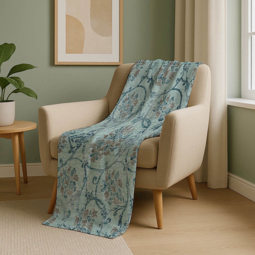 Premium Machine Washable ASB762 Teal 50" x 70" Sherpa Throw Blanket. Picture 5
