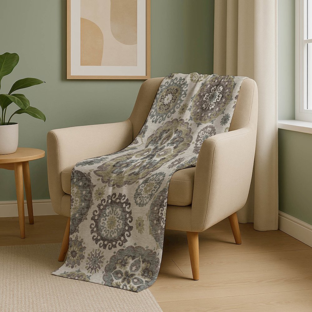 Premium Machine Washable ASB763 Beige 50" x 70" Sherpa Throw Blanket. Picture 5