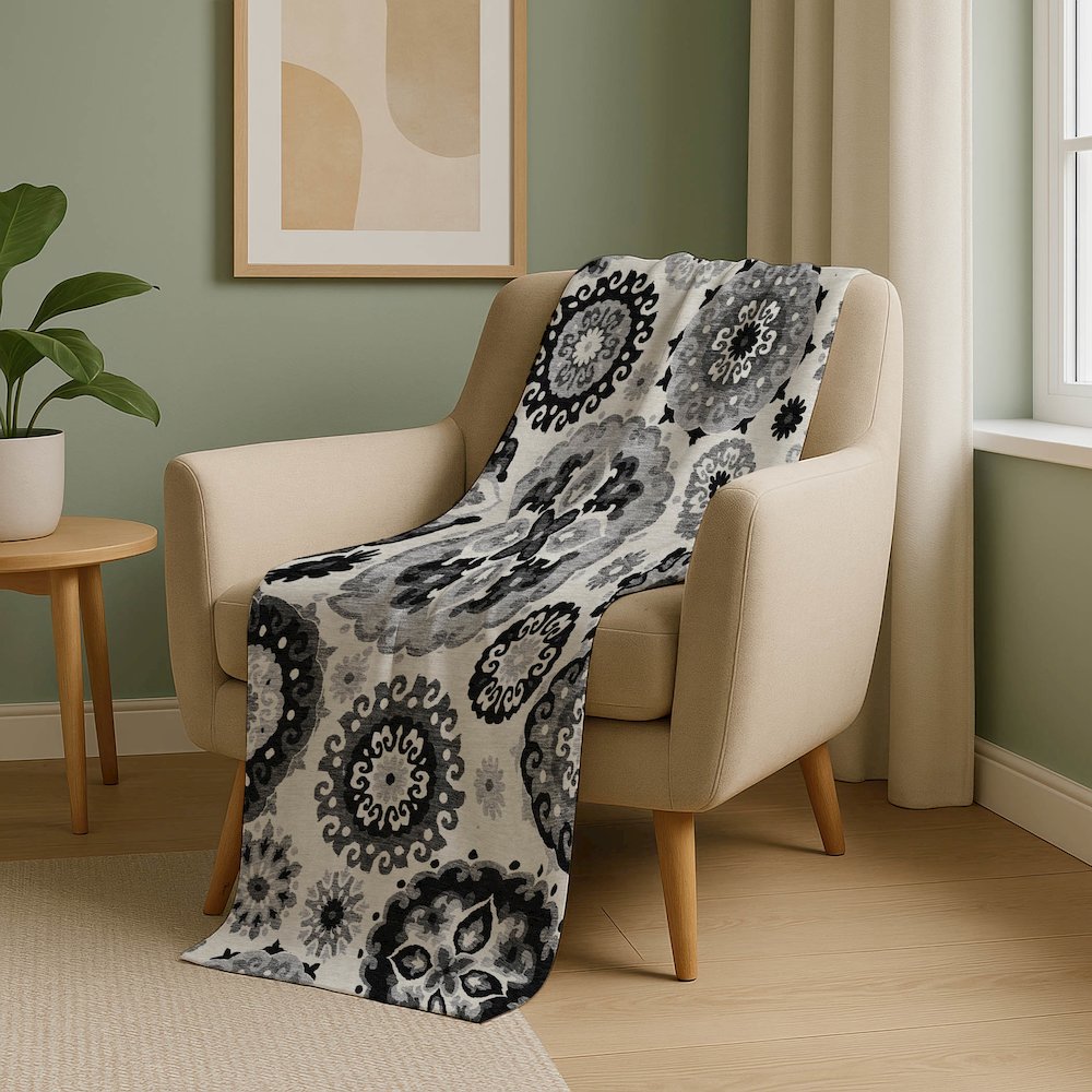 Premium Machine Washable ASB763 Black 50" x 70" Sherpa Throw Blanket. Picture 5