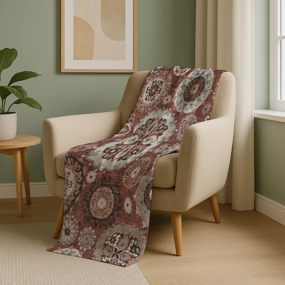 Premium Machine Washable ASB763 Paprika 50" x 70" Sherpa Throw Blanket. Picture 5