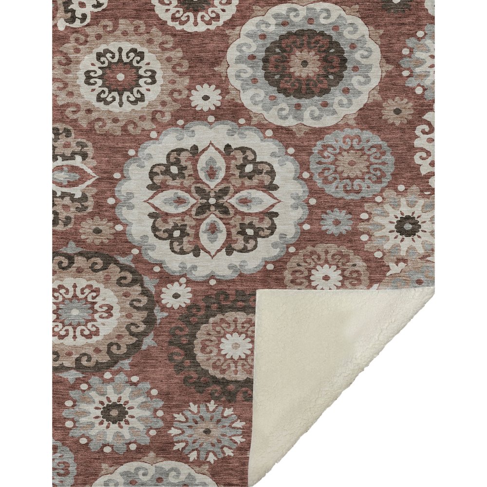 Premium Machine Washable ASB763 Paprika 50" x 70" Sherpa Throw Blanket. Picture 1