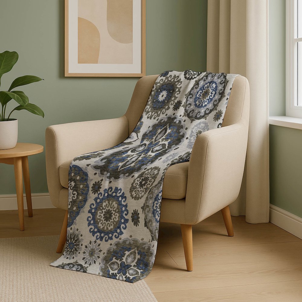 Premium Machine Washable ASB763 Pewter 50" x 70" Sherpa Throw Blanket. Picture 5