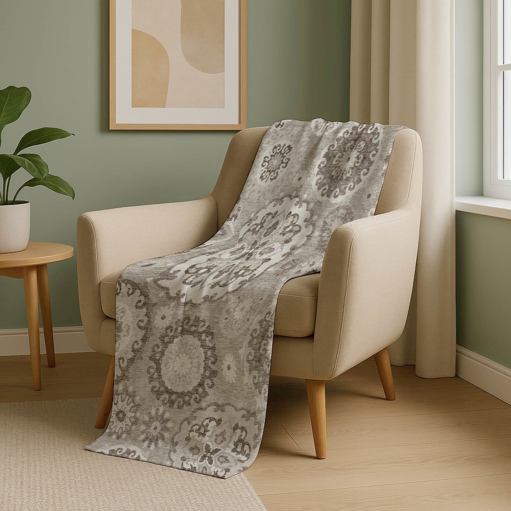 Premium Machine Washable ASB763 Taupe 50" x 70" Sherpa Throw Blanket. Picture 5