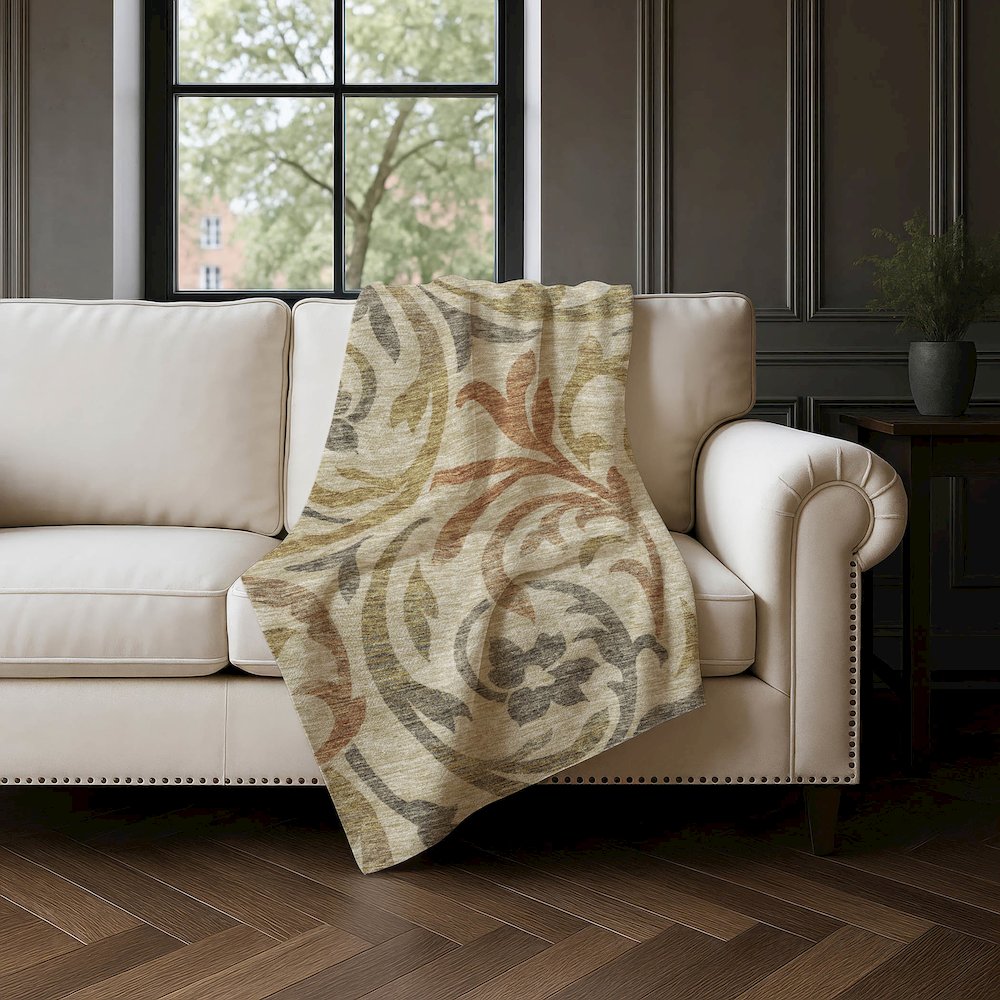 Premium Machine Washable ASB764 Beige 50" x 70" Sherpa Throw Blanket. Picture 4