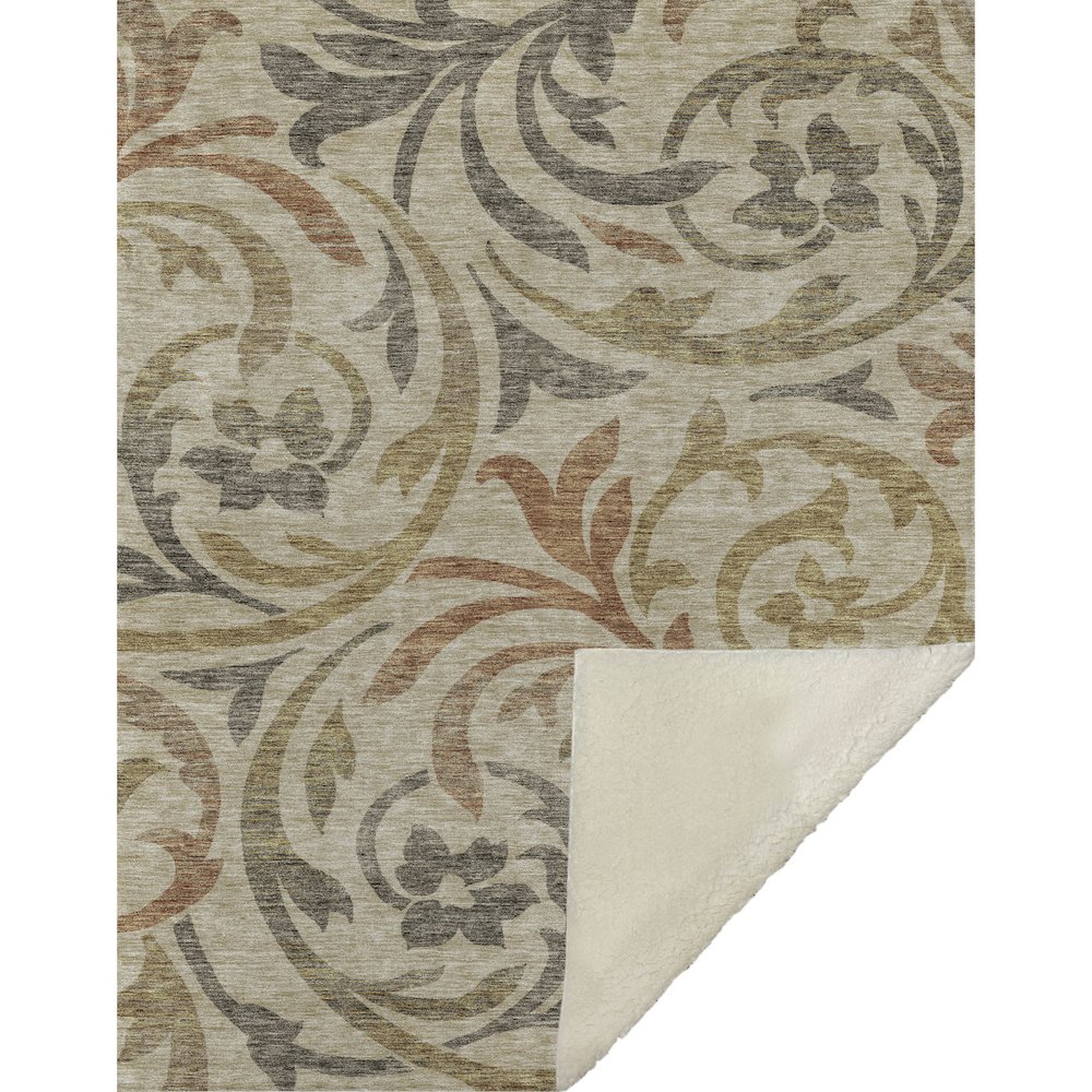 Premium Machine Washable ASB764 Beige 50" x 70" Sherpa Throw Blanket. Picture 1