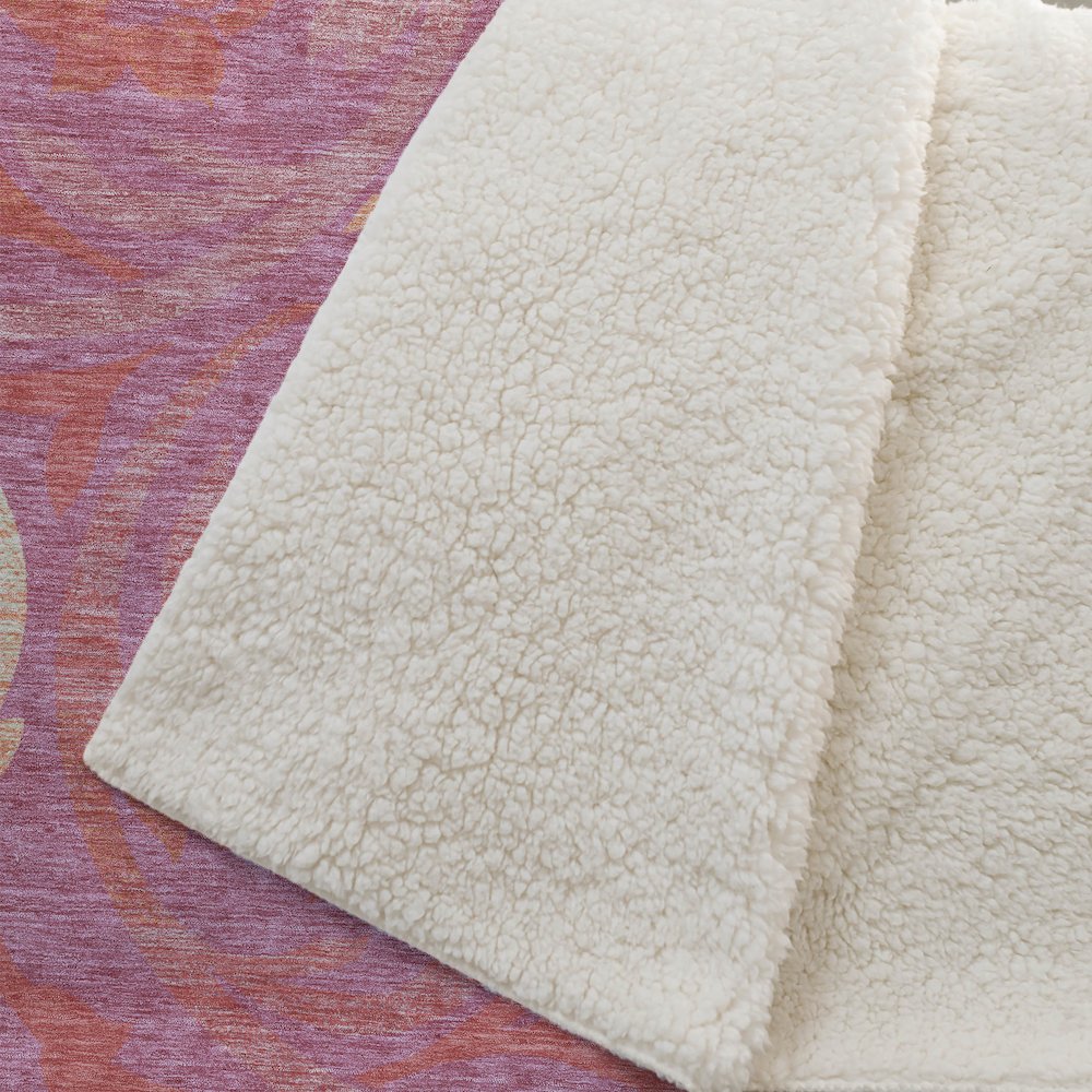 Premium Machine Washable ASB764 Blush 50" x 70" Sherpa Throw Blanket. Picture 2