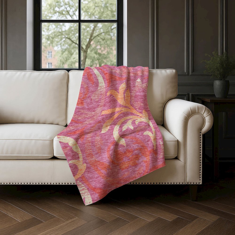 Premium Machine Washable ASB764 Blush 50" x 70" Sherpa Throw Blanket. Picture 4