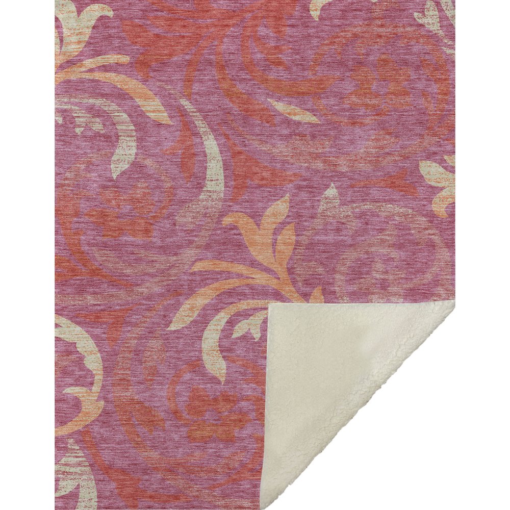 Premium Machine Washable ASB764 Blush 50" x 70" Sherpa Throw Blanket. Picture 1