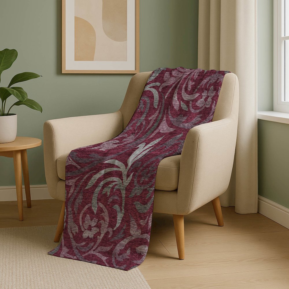 Premium Machine Washable ASB764 Garnet 50" x 70" Sherpa Throw Blanket. Picture 5