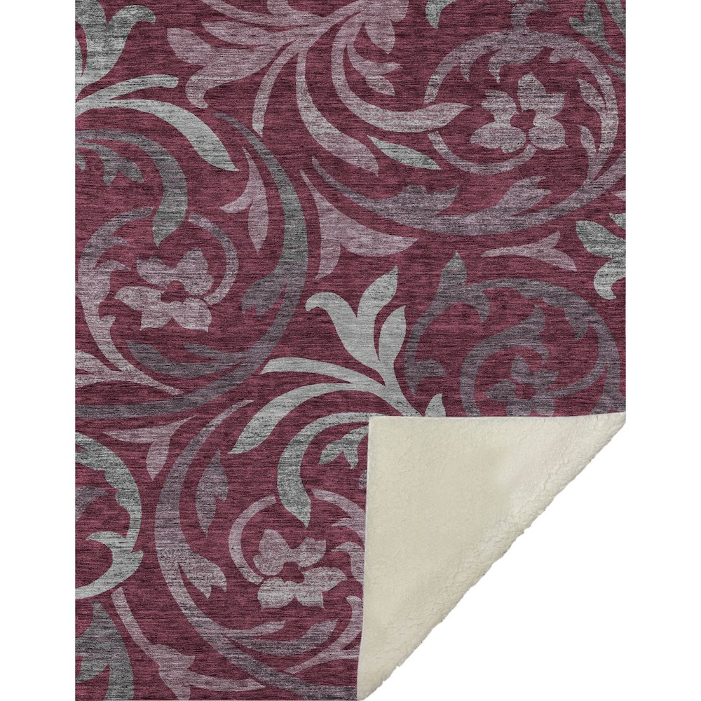 Premium Machine Washable ASB764 Garnet 50" x 70" Sherpa Throw Blanket. Picture 1