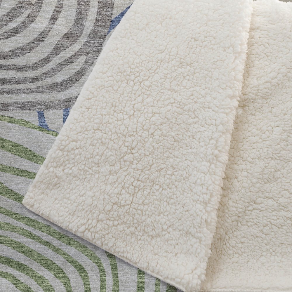 Premium Machine Washable ASB765 Beige 50" x 70" Sherpa Throw Blanket. Picture 2