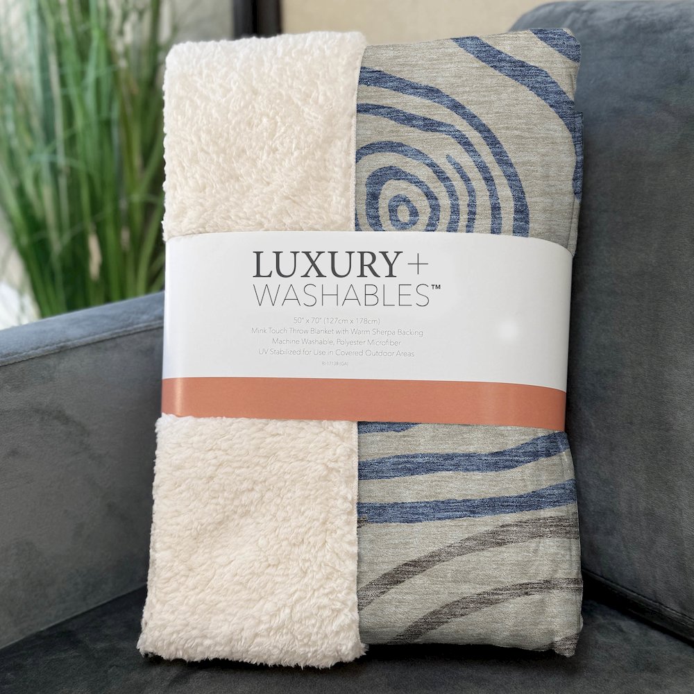 Premium Machine Washable ASB765 Beige 50" x 70" Sherpa Throw Blanket. Picture 3