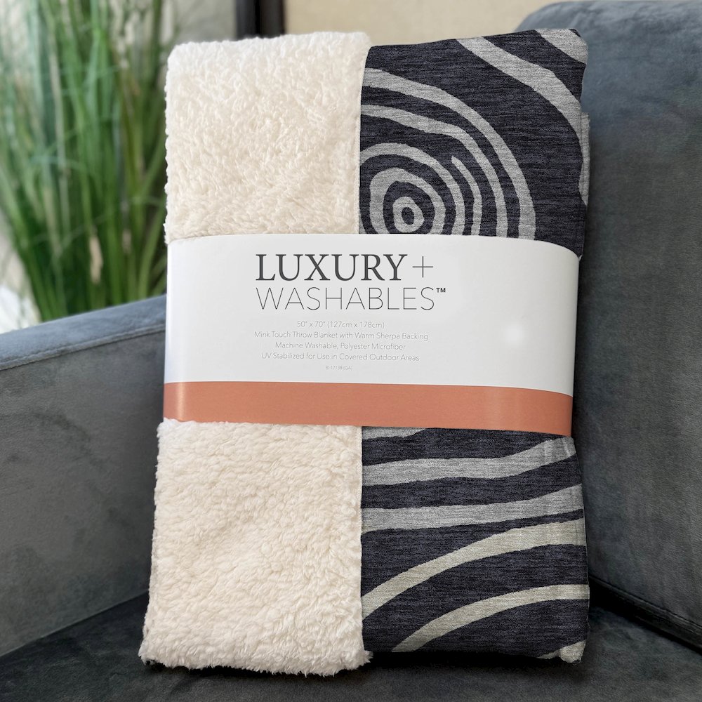 Premium Machine Washable ASB765 Black 50" x 70" Sherpa Throw Blanket. Picture 3
