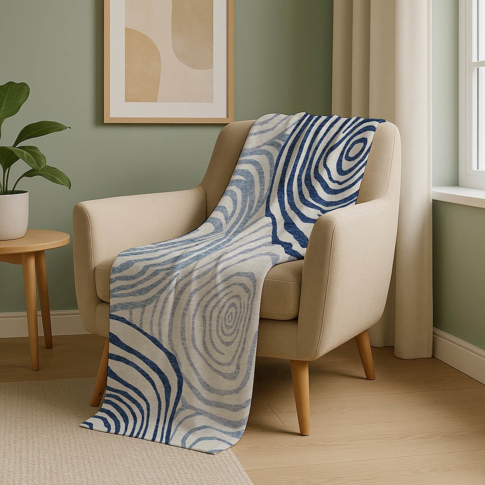 Premium Machine Washable ASB765 Blue 50" x 70" Sherpa Throw Blanket. Picture 5