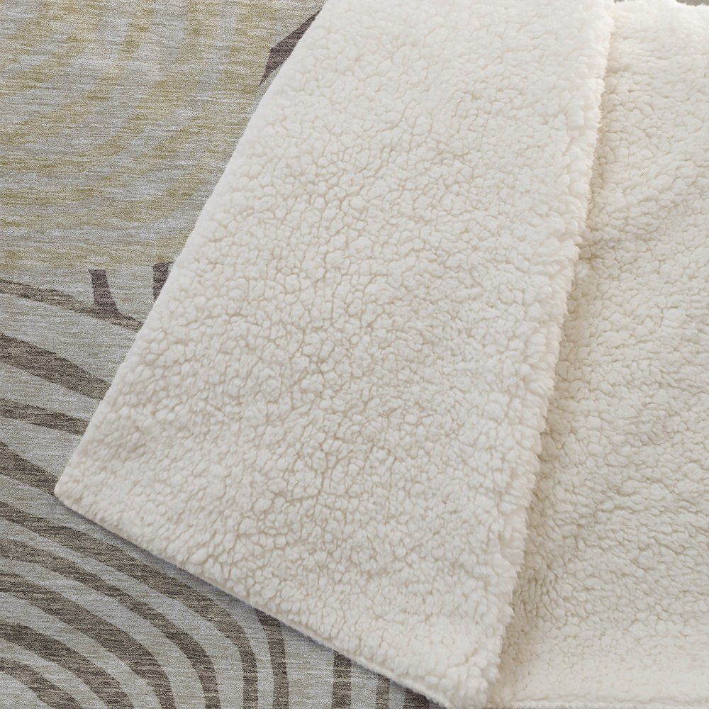 Premium Machine Washable ASB765 Brown 50" x 70" Sherpa Throw Blanket. Picture 2