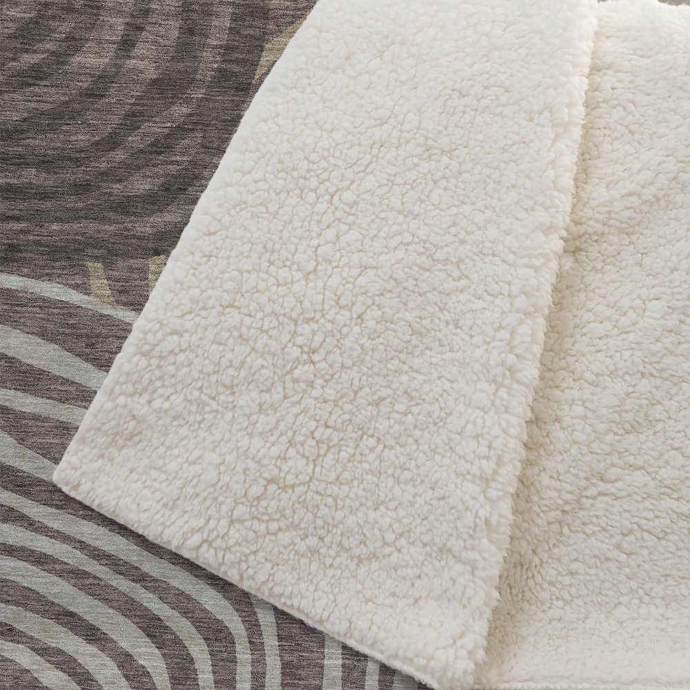 Premium Machine Washable ASB765 Fudge 50" x 70" Sherpa Throw Blanket. Picture 2