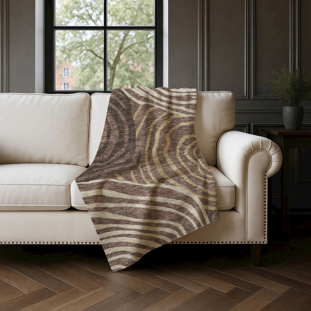 Premium Machine Washable ASB765 Fudge 50" x 70" Sherpa Throw Blanket. Picture 4