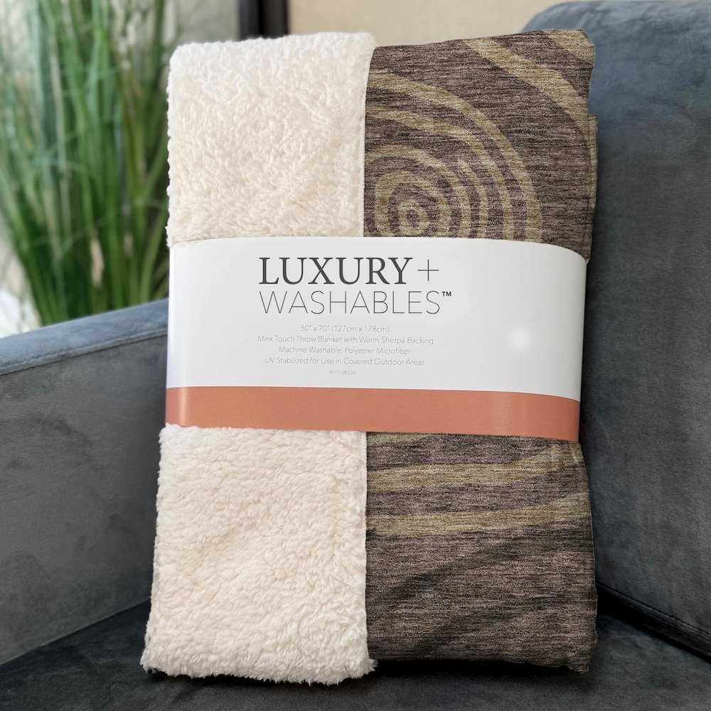 Premium Machine Washable ASB765 Fudge 50" x 70" Sherpa Throw Blanket. Picture 3