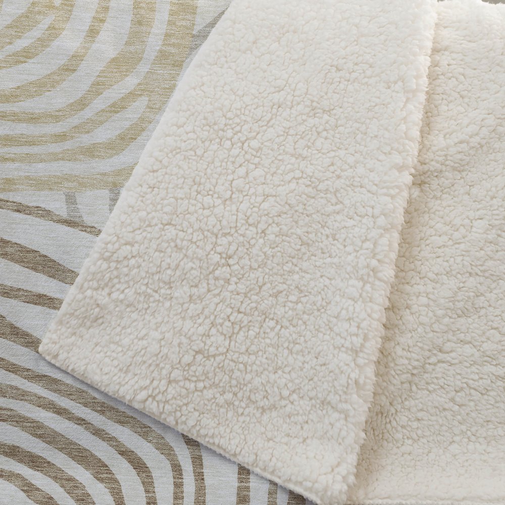 Premium Machine Washable ASB765 Gold 50" x 70" Sherpa Throw Blanket. Picture 2