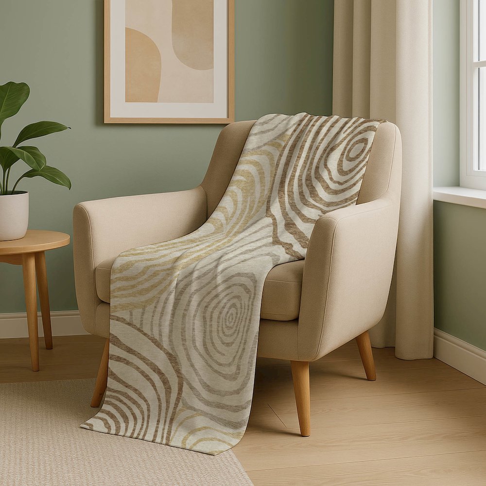 Premium Machine Washable ASB765 Gold 50" x 70" Sherpa Throw Blanket. Picture 5