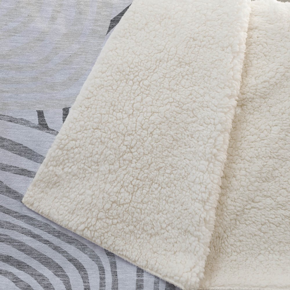 Premium Machine Washable ASB765 Gray 50" x 70" Sherpa Throw Blanket. Picture 2