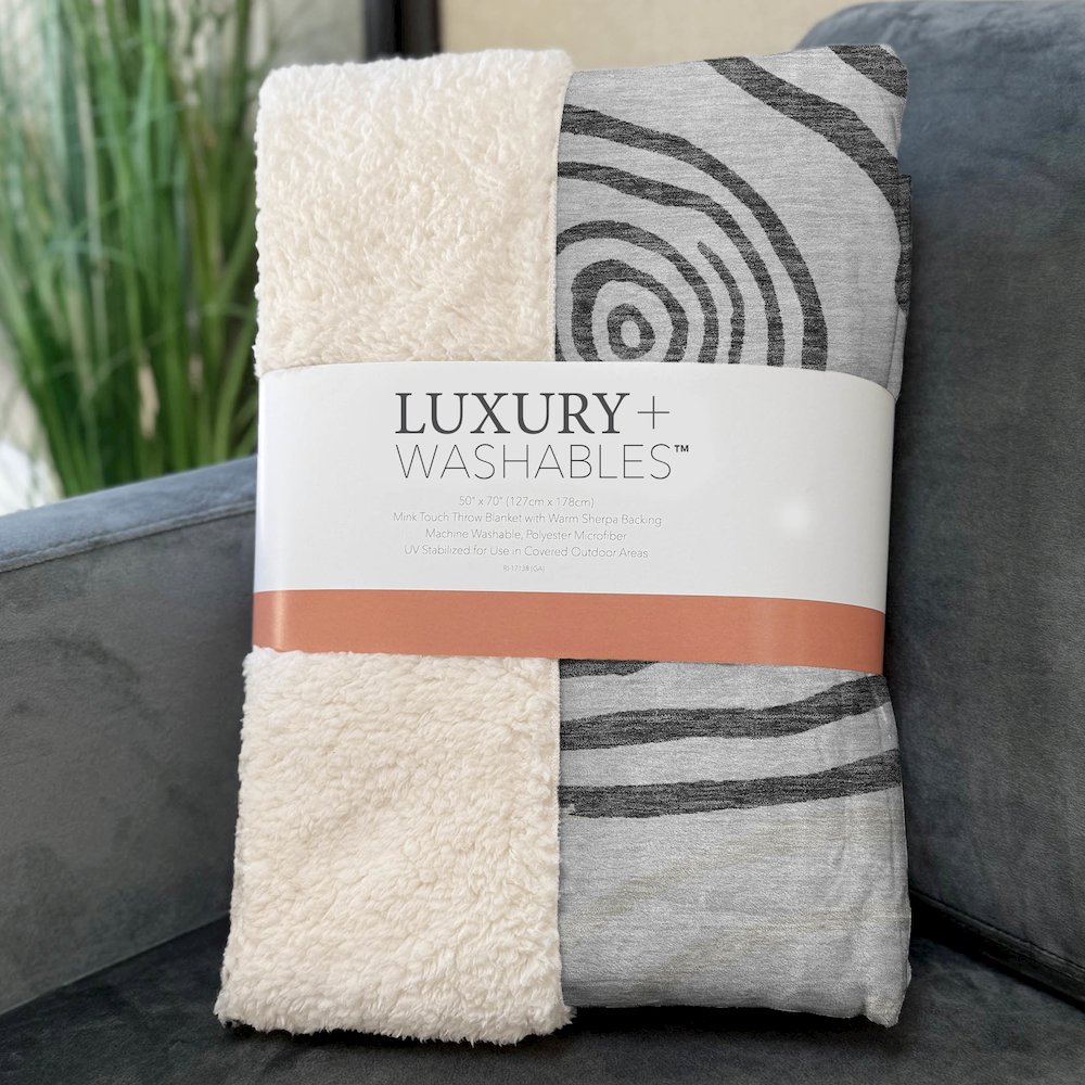 Premium Machine Washable ASB765 Gray 50" x 70" Sherpa Throw Blanket. Picture 3