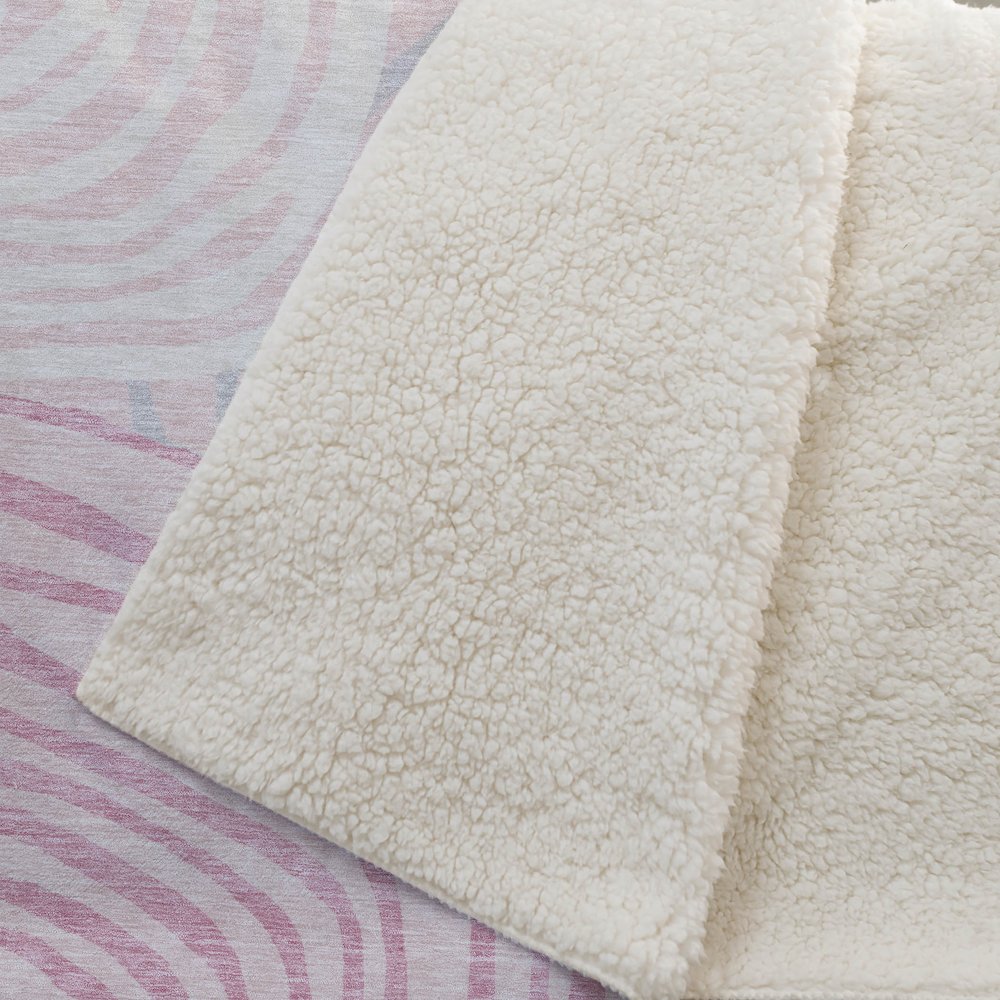 Premium Machine Washable ASB765 Pink 50" x 70" Sherpa Throw Blanket. Picture 2