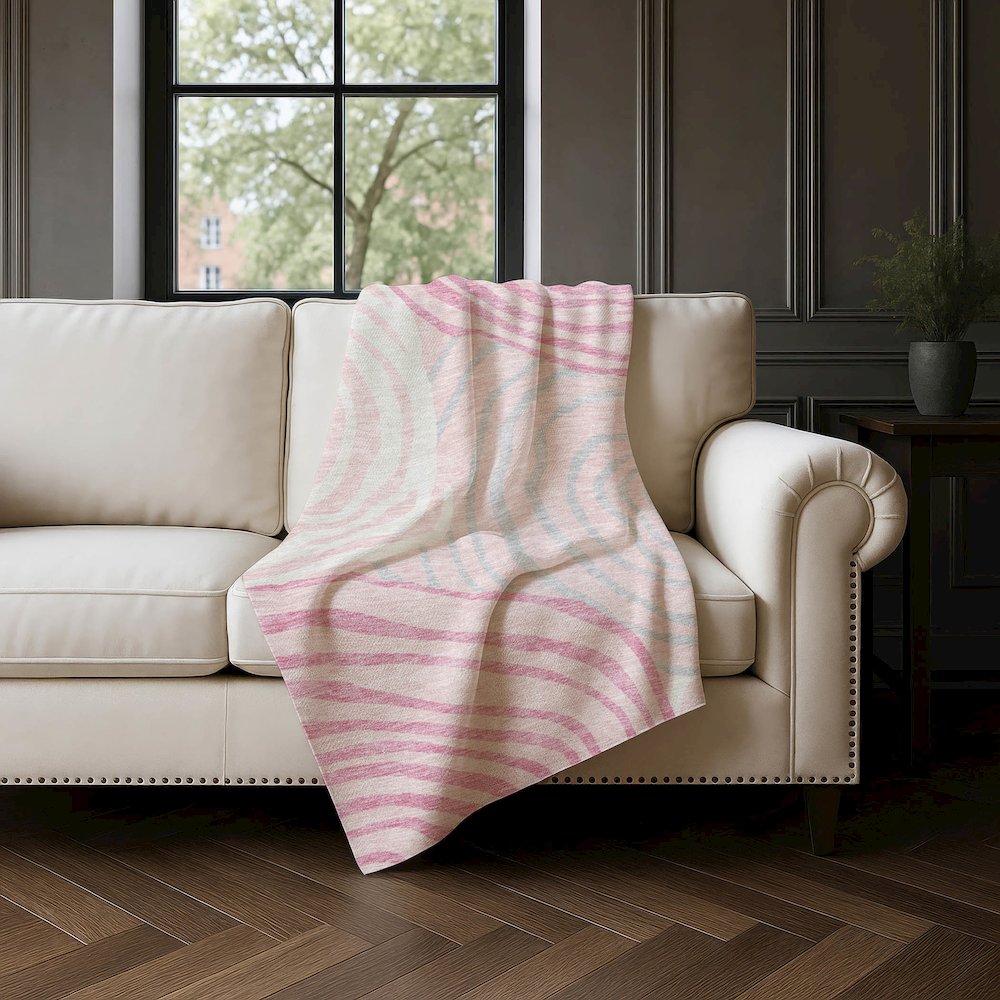 Premium Machine Washable ASB765 Pink 50" x 70" Sherpa Throw Blanket. Picture 4