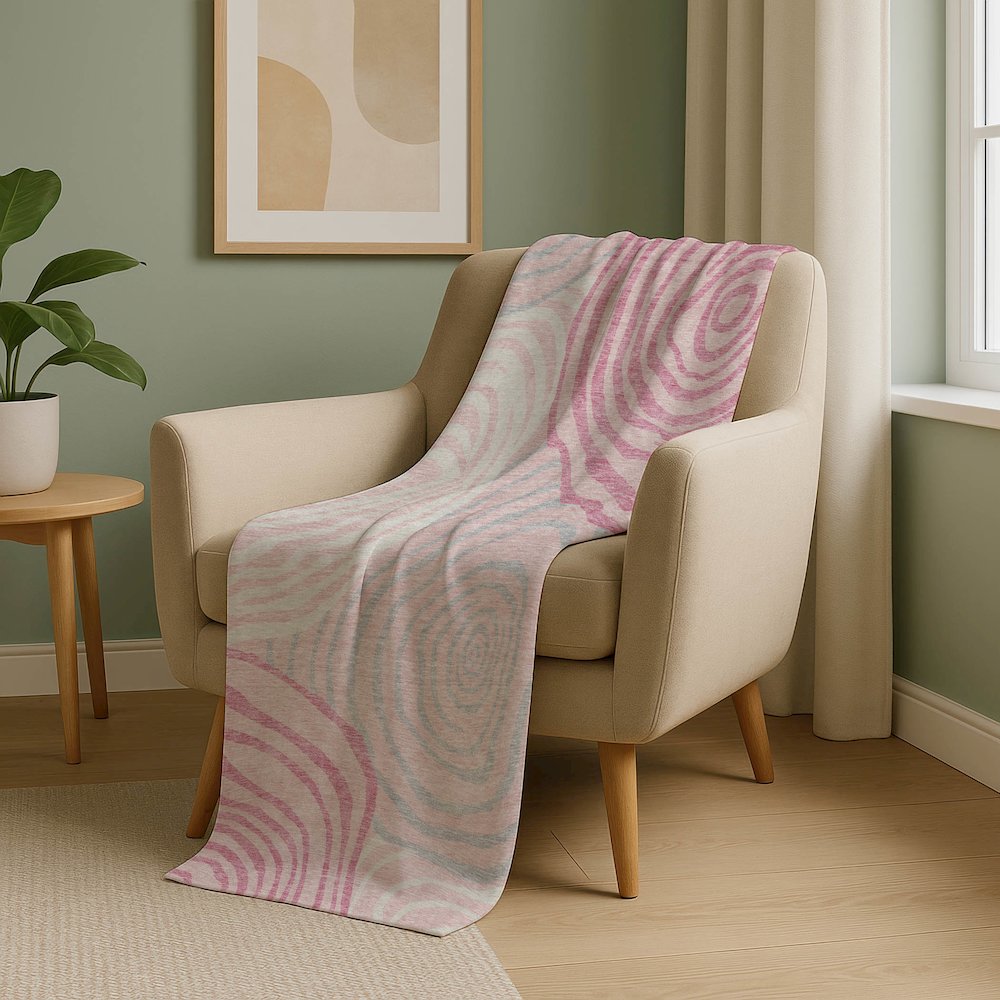 Premium Machine Washable ASB765 Pink 50" x 70" Sherpa Throw Blanket. Picture 5