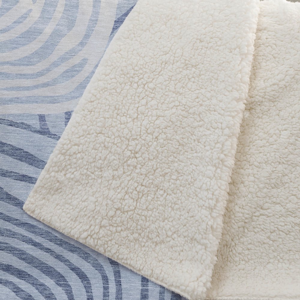 Premium Machine Washable ASB765 Sky 50" x 70" Sherpa Throw Blanket. Picture 2