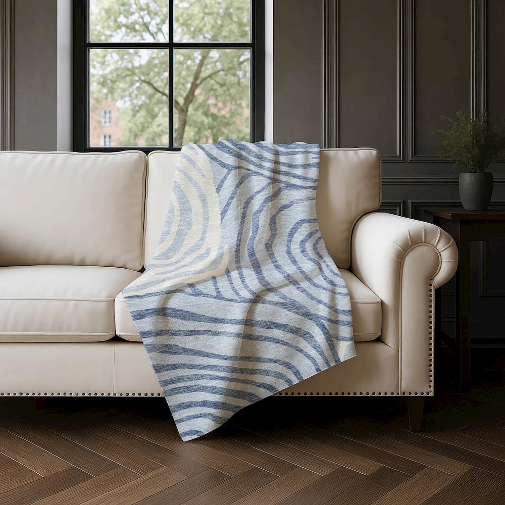 Premium Machine Washable ASB765 Sky 50" x 70" Sherpa Throw Blanket. Picture 4