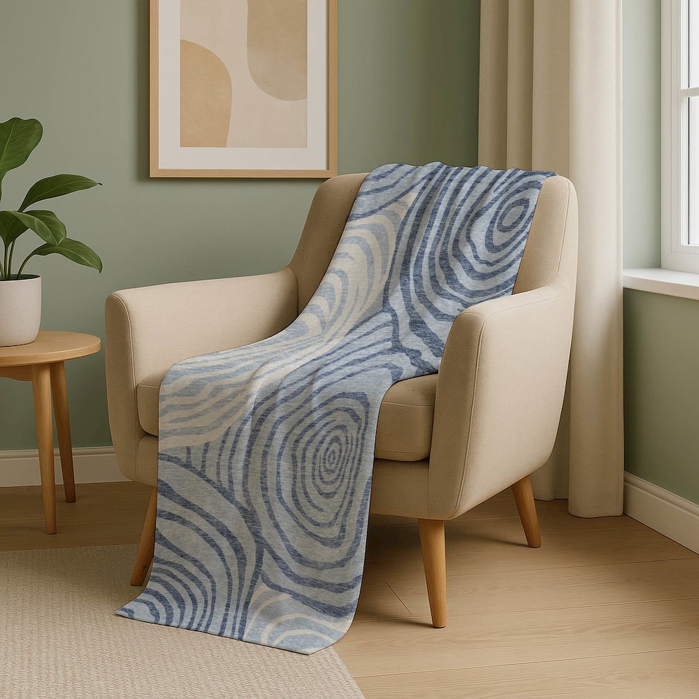 Premium Machine Washable ASB765 Sky 50" x 70" Sherpa Throw Blanket. Picture 5