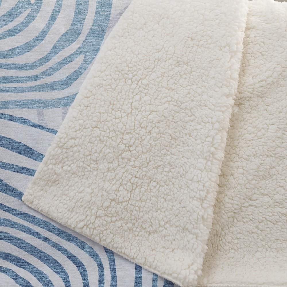 Premium Machine Washable ASB765 Teal 50" x 70" Sherpa Throw Blanket. Picture 2