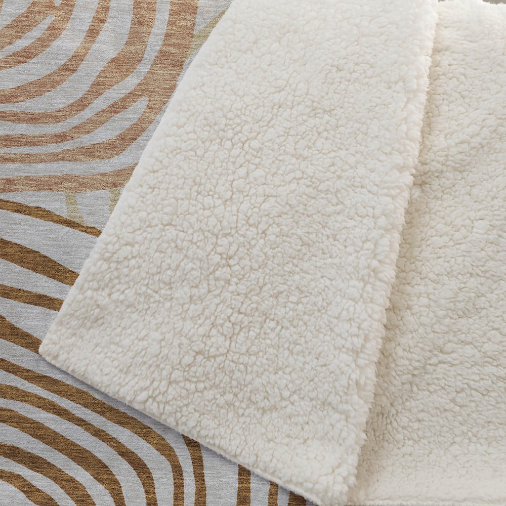Premium Machine Washable ASB765 Terracotta 50" x 70" Sherpa Throw Blanket. Picture 2