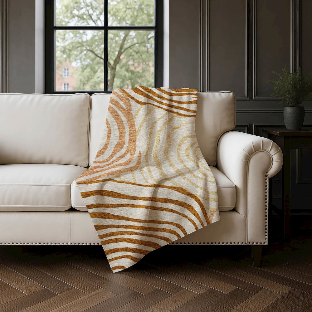 Premium Machine Washable ASB765 Terracotta 50" x 70" Sherpa Throw Blanket. Picture 4