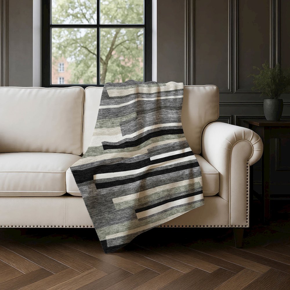 Premium Machine Washable ASB766 Black 50" x 70" Sherpa Throw Blanket. Picture 4