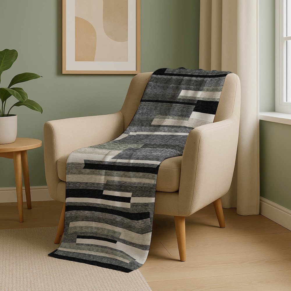 Premium Machine Washable ASB766 Black 50" x 70" Sherpa Throw Blanket. Picture 5