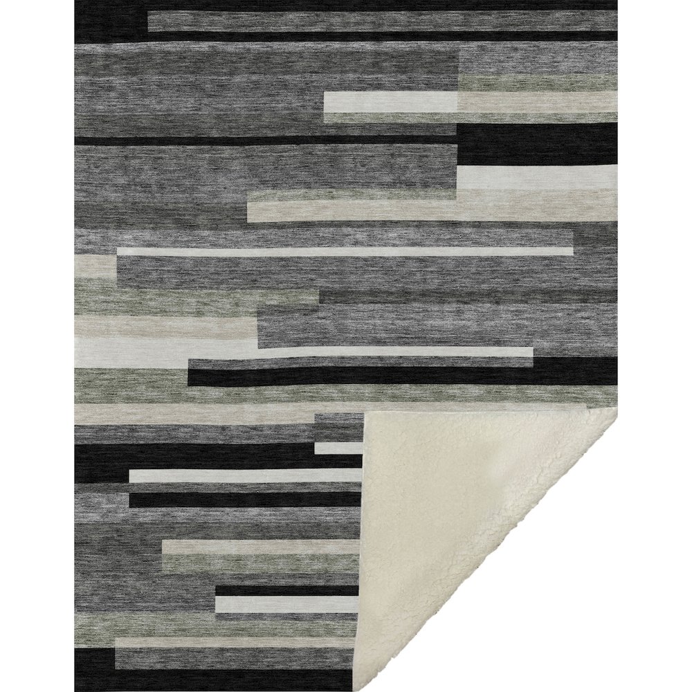 Premium Machine Washable ASB766 Black 50" x 70" Sherpa Throw Blanket. Picture 1