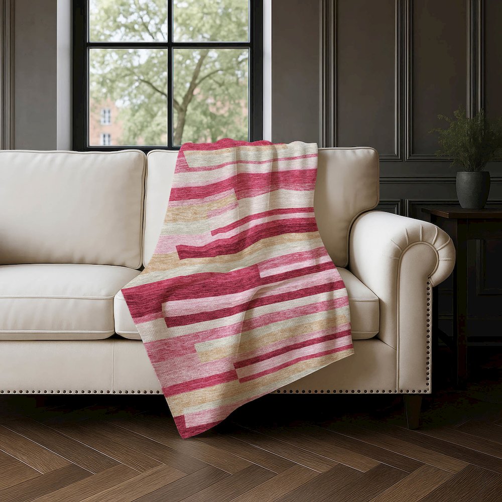 Premium Machine Washable ASB766 Blush 50" x 70" Sherpa Throw Blanket. Picture 4