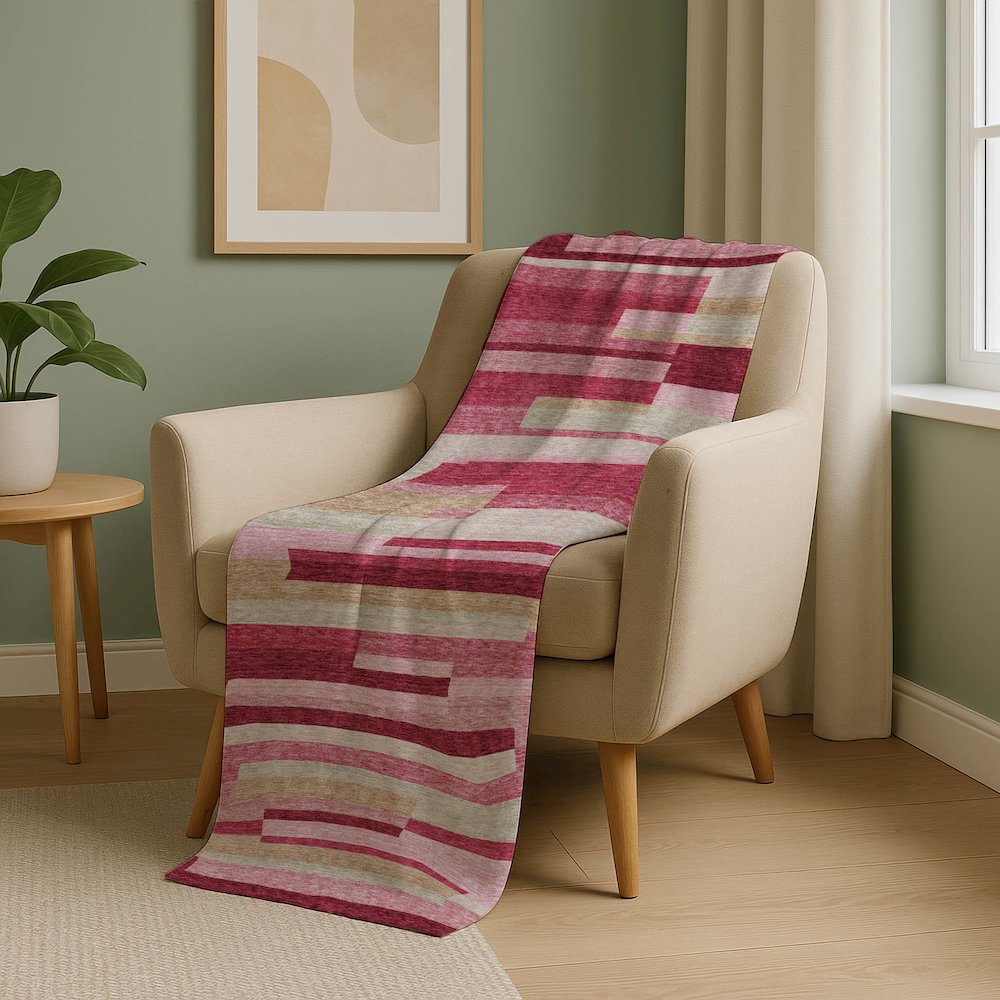 Premium Machine Washable ASB766 Blush 50" x 70" Sherpa Throw Blanket. Picture 5