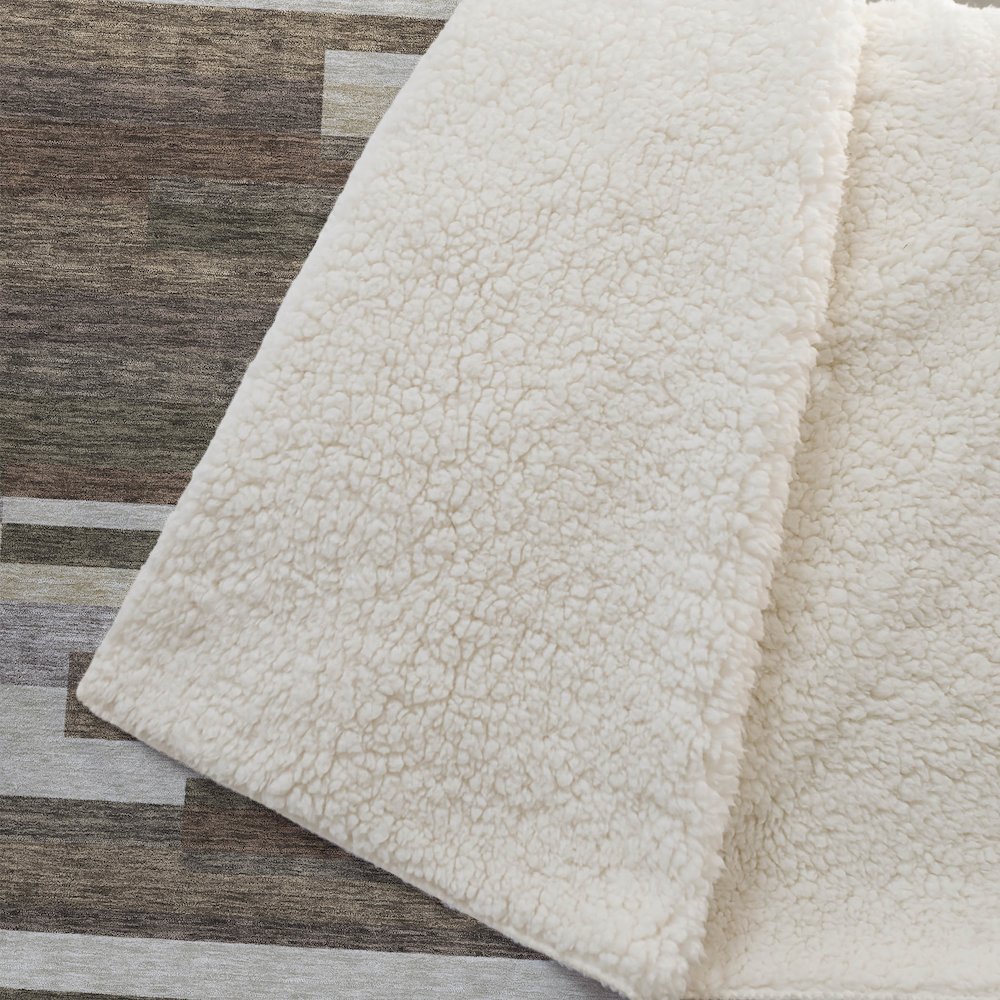 Premium Machine Washable ASB766 Brown 50" x 70" Sherpa Throw Blanket. Picture 2