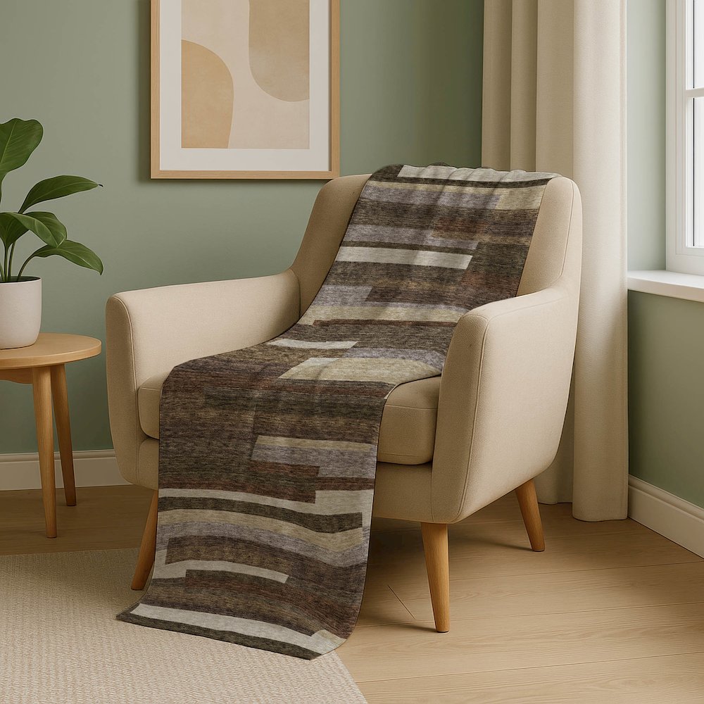 Premium Machine Washable ASB766 Brown 50" x 70" Sherpa Throw Blanket. Picture 5